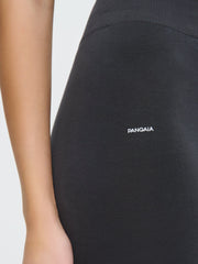 Womens Cotton-Stretch Cycle Shorts—Smoked Black