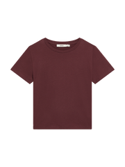 Womens Cotton-Stretch Slim T-Shirt—Chestnut Maroon