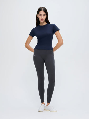 Womens Cotton-Stretch Slim T-Shirt—Midnight Navy