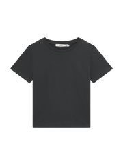 Womens Cotton-Stretch Slim T-Shirt—Smoked Black