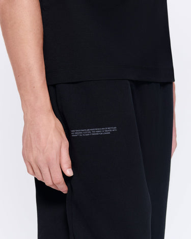 Mens Heavyweight Barrel-Leg Track Pants—black