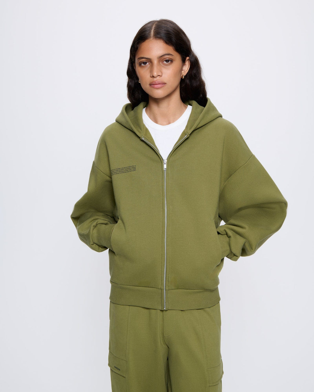 Womens Heavyweight Zipped Hoodie—highland green
