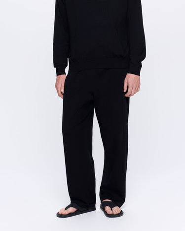 Mens DNA Knitted Straight Leg Track Pants—black