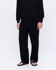 Mens DNA Knitted Straight Leg Track Pants—black