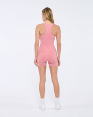 Womens 99% Bio-Based Compressive Ribbed Tank Top—Dewy Rose