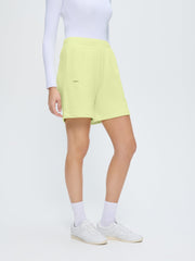 Womens 365 Midweight Mid Length Shorts—Soft Lime