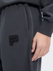 Womens Straight Leg Track Pants—Smoked Black