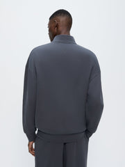 Mens Zip Up Sweatshirt—Smoked Black