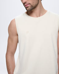 Mens Sleeveless T-Shirt—Bone White