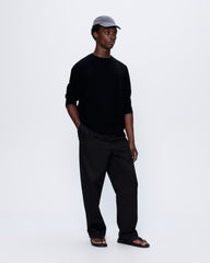 Mens Recycled Cashmere Crewneck Sweatshirt—black