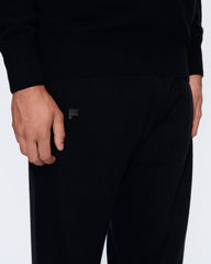 Mens Recycled Cashmere Track Pants—black