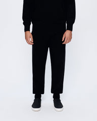 Mens Recycled Cashmere Track Pants—black
