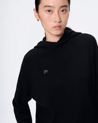 Womens Recycled Cashmere Hoodie—black