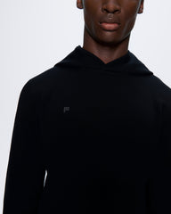 Mens Regenerative Merino Wool Hoodie—black