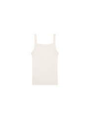 Womens Rib Square Neck Tank Top—Bone White