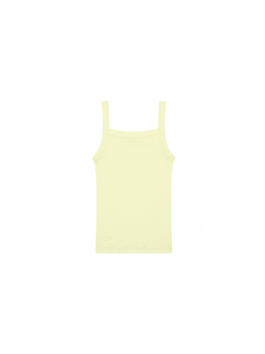 Womens Rib Square Neck Tank Top—Soft Lime