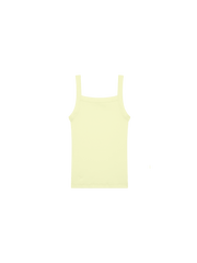 Womens Rib Square Neck Tank Top—Soft Lime