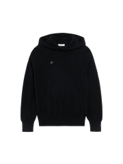 Mens Recycled Cashmere Hoodie—black