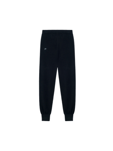 Mens Recycled Cashmere Track Pants—black