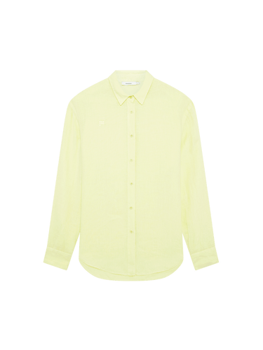 Womens Linen Overshirt—Soft Lime