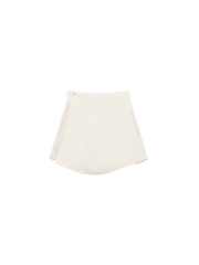 Womens Linen Wrap Shorts—Bone White