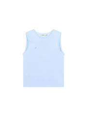Mens Sleeveless T-Shirt—Wildflower Blue
