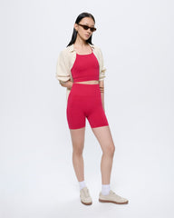 Womens 99% Bio-Based Compressive Shorts—Acai Pink