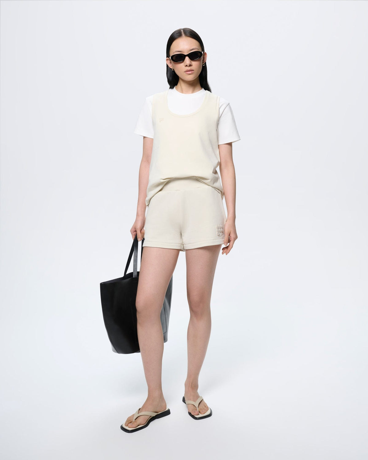 Womens Midweight Shorts—Bone White
