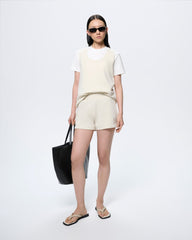 Womens Midweight Shorts—Bone White