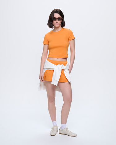 Womens Cropped T-Shirt—Saffron Orange