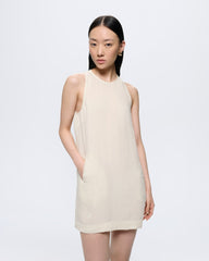 Womens Linen Dress—Bone White