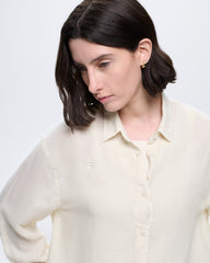 Womens Linen Overshirt—Bone White