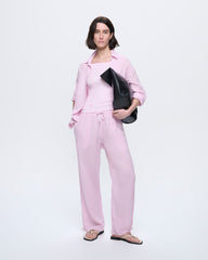 Womens Linen Trousers—Light Lilac