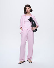Womens Linen Overshirt—Light Lilac