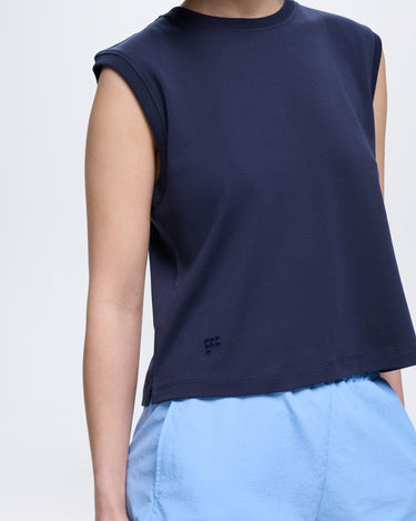 Womens Sleeveless T-Shirt—Midnight Navy